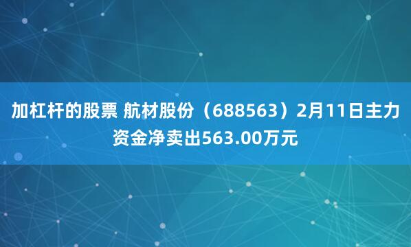 加杠杆的股票 航材股份（688563）2月11日主力资金净卖出563.00万元