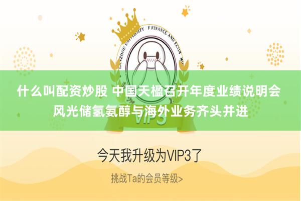 什么叫配资炒股 中国天楹召开年度业绩说明会 风光储氢氨醇与海外业务齐头并进
