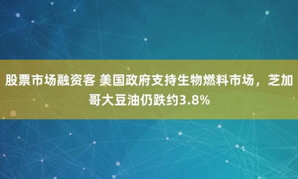 股票市场融资客 美国政府支持生物燃料市场，芝加哥大豆油仍跌约3.8%