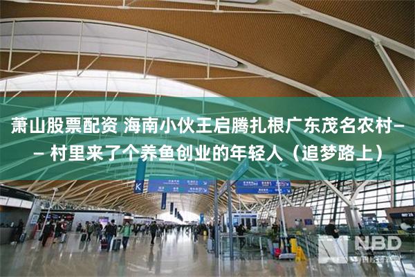 萧山股票配资 海南小伙王启腾扎根广东茂名农村—— 村里来了个养鱼创业的年轻人（追梦路上）
